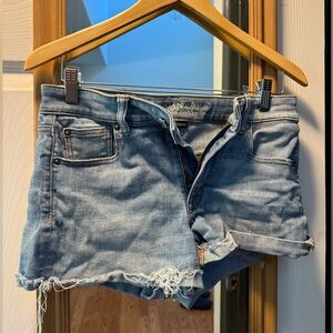American Eagle Outfitters Blue Jean Shorts Distressed Cut-Off